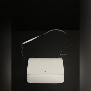 DKNY woman’s chained crossedover handbag White faux leather